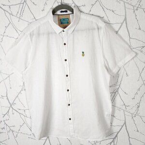 Tenth Ocean White Washable Linen Cotton Blend Shirt